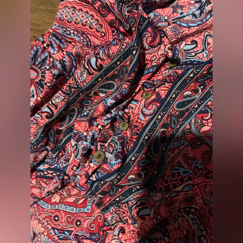 BOHME red paisley long sleeve maxi boho tiered dress 
casual Anthropologie $122 - Image 6