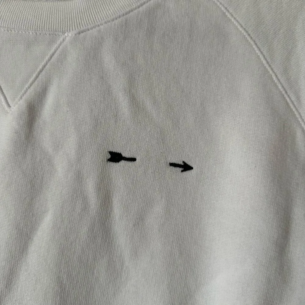 The Upside Saturn Logo Print Crew Neck Sweatshirt White Size Small - Image 4