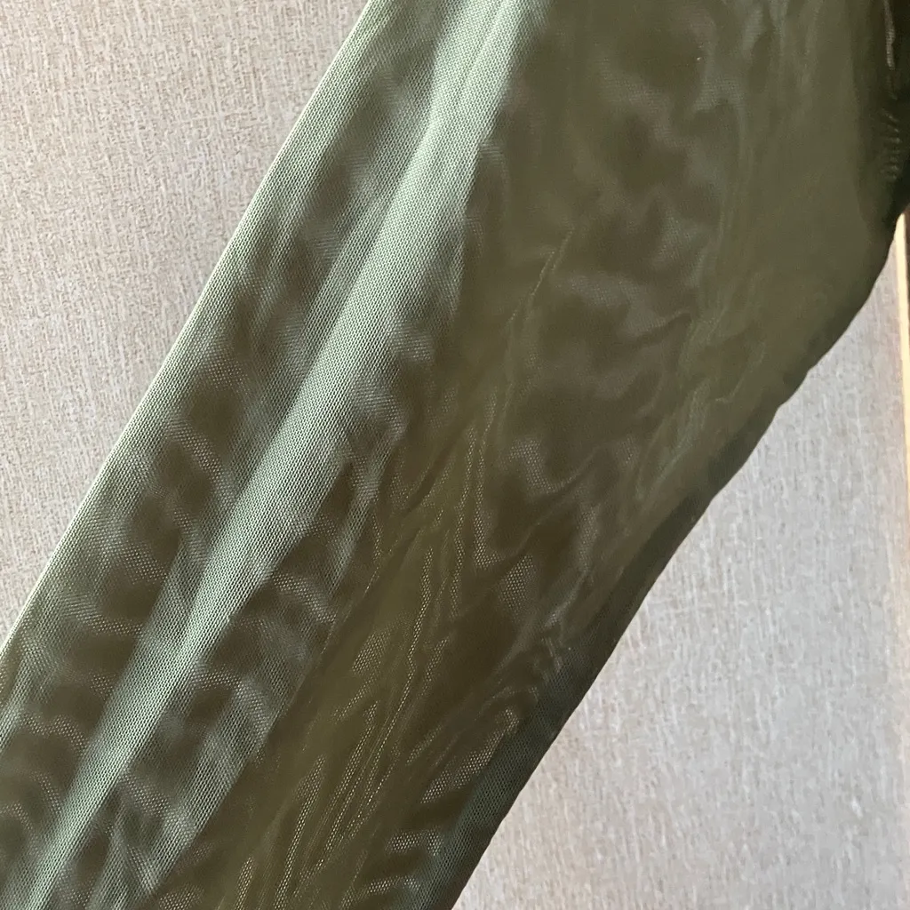 Bozzolo Sage Green mesh accented bodysuit Large - Image 5