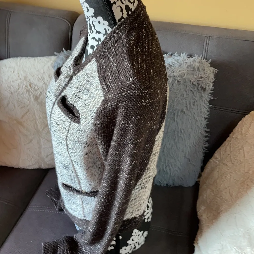 BLANC NOIR Cream & Brown Jacket Size Large - Image 4