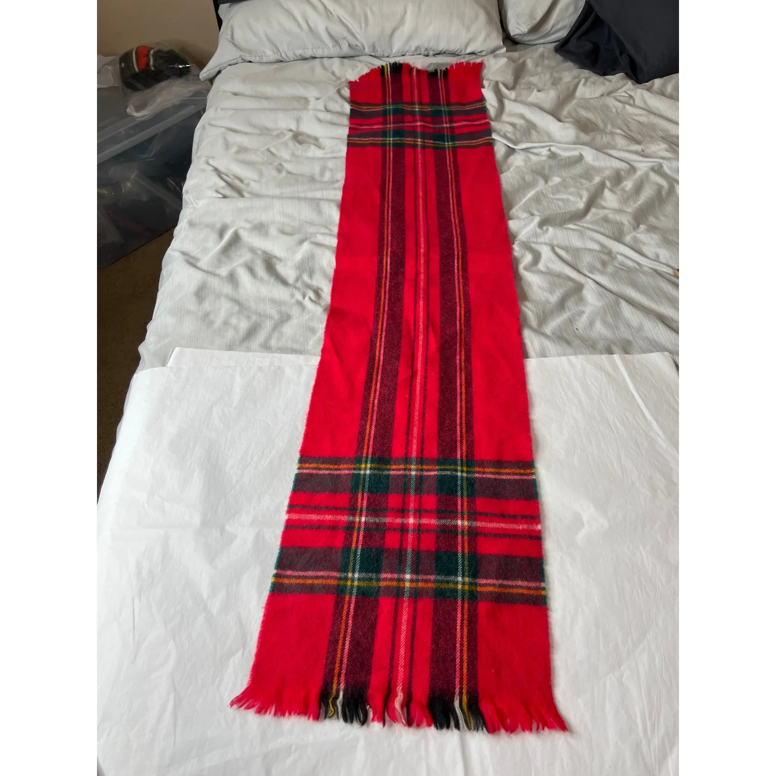 McAsh scarf scotch plaid red/green 100% lambs wool soft luxurious warm Red - Image 2