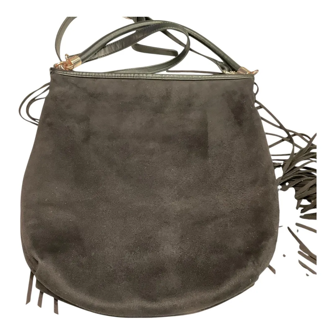 Express Black Fringe Crossbody Hobo Bag Faux Suede Boho Western - Image 7