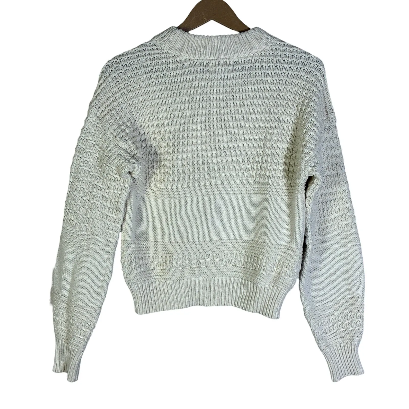 Universal Thread Cotton Knit Sweater Womens XS Cream Cozy Clean Girl Minimalist - Image 5