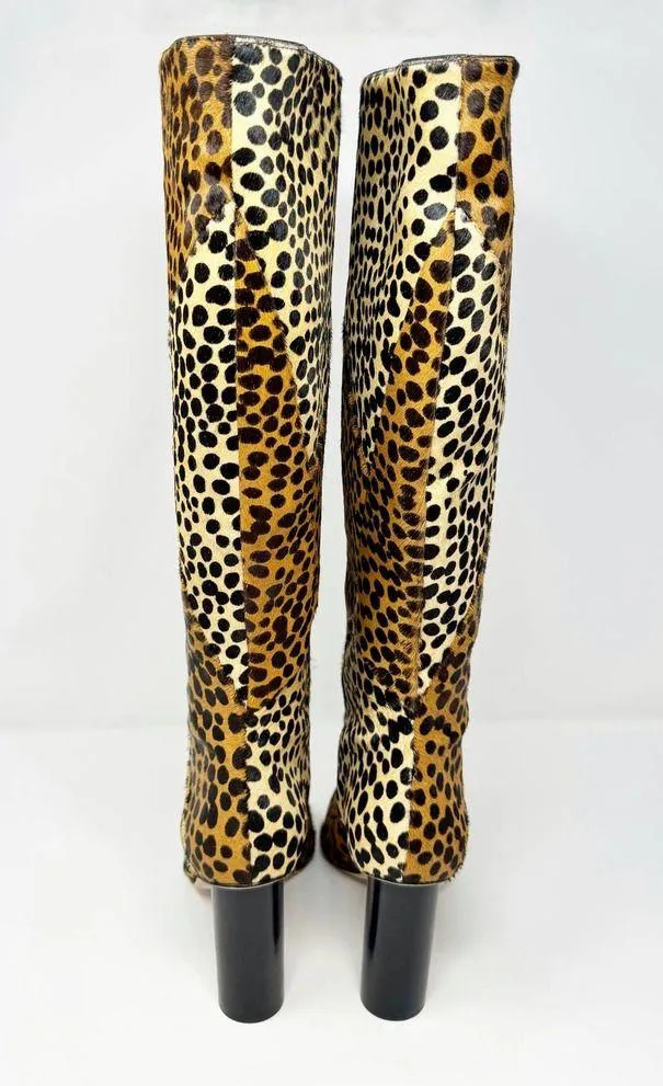 Ulla Johnson Jerri Knee High Cheetah Print Calf Cowhide Leather Hair Boots EU 40 - Image 5