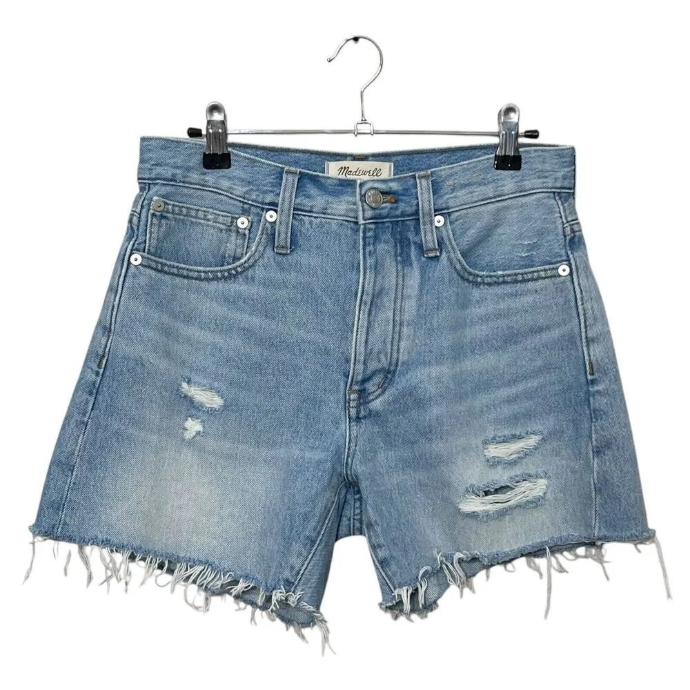 Madewell Relaxed Mid Length Denim Shorts Women’s Size 24 Selton Wash High Rise - Image 2