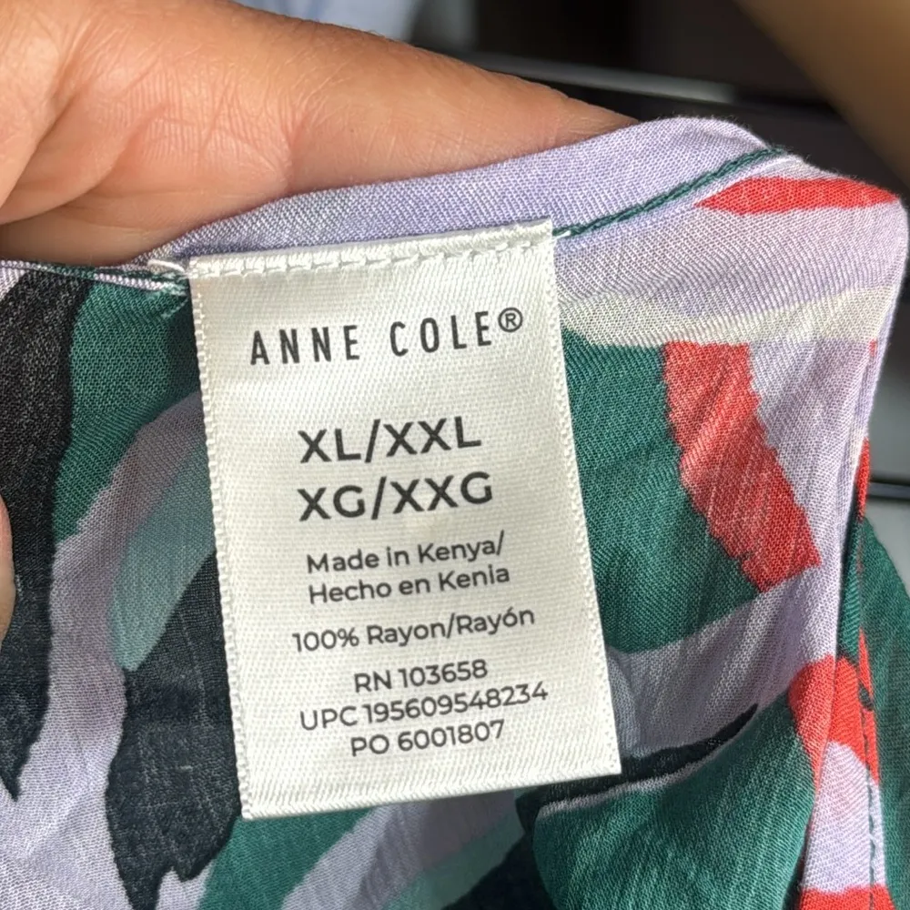 Anne Cole Green and Pink Swim Coverup with Bell Sleeves Xl/XXl - Image 5