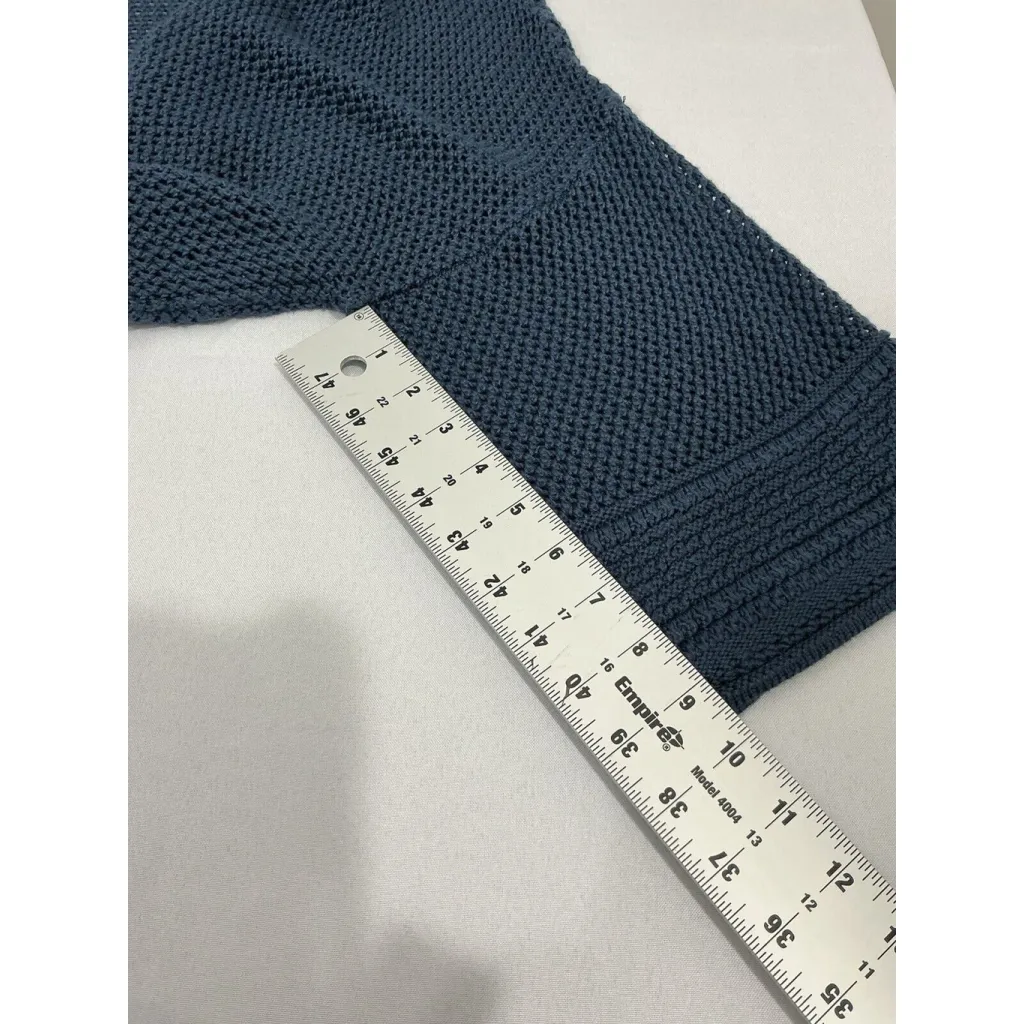 Womans Time & Tru Open Knit Open Front Short Sleeve Cropped Cardigan Large - Image 9