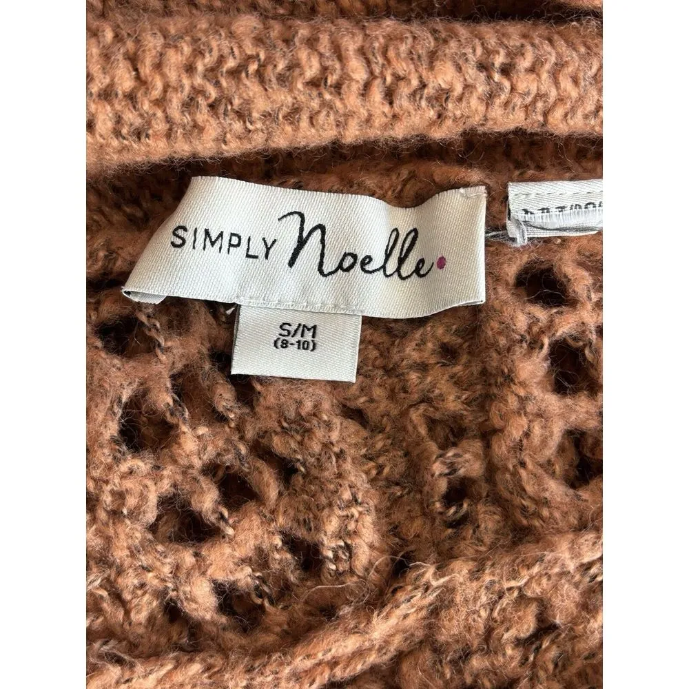 Simply Noelle Rust Open Knit Sweater Boat Neck‎ Long Sleeve Size S/M (8-10) - Image 4