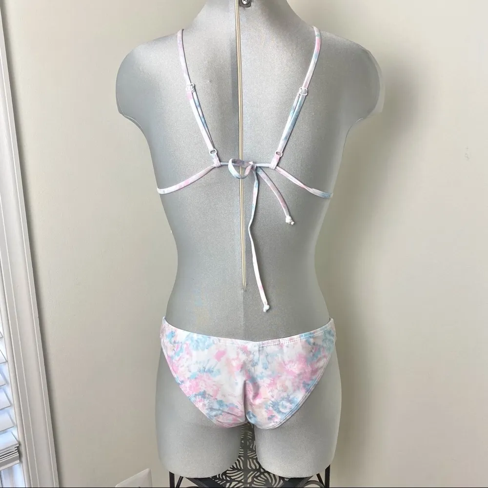 ONIA Bikini triangle top & bottom Set Size Small S pastel tones strappy back - Image 6