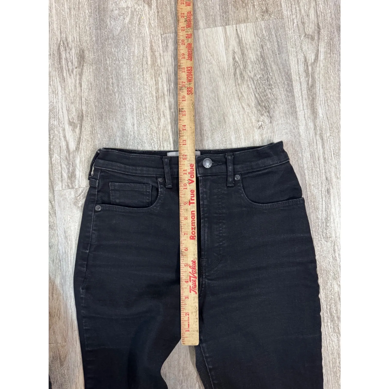 Everlane High Rise Authentic Stretch Black Skinny Jeans Womens 28 - Image 8