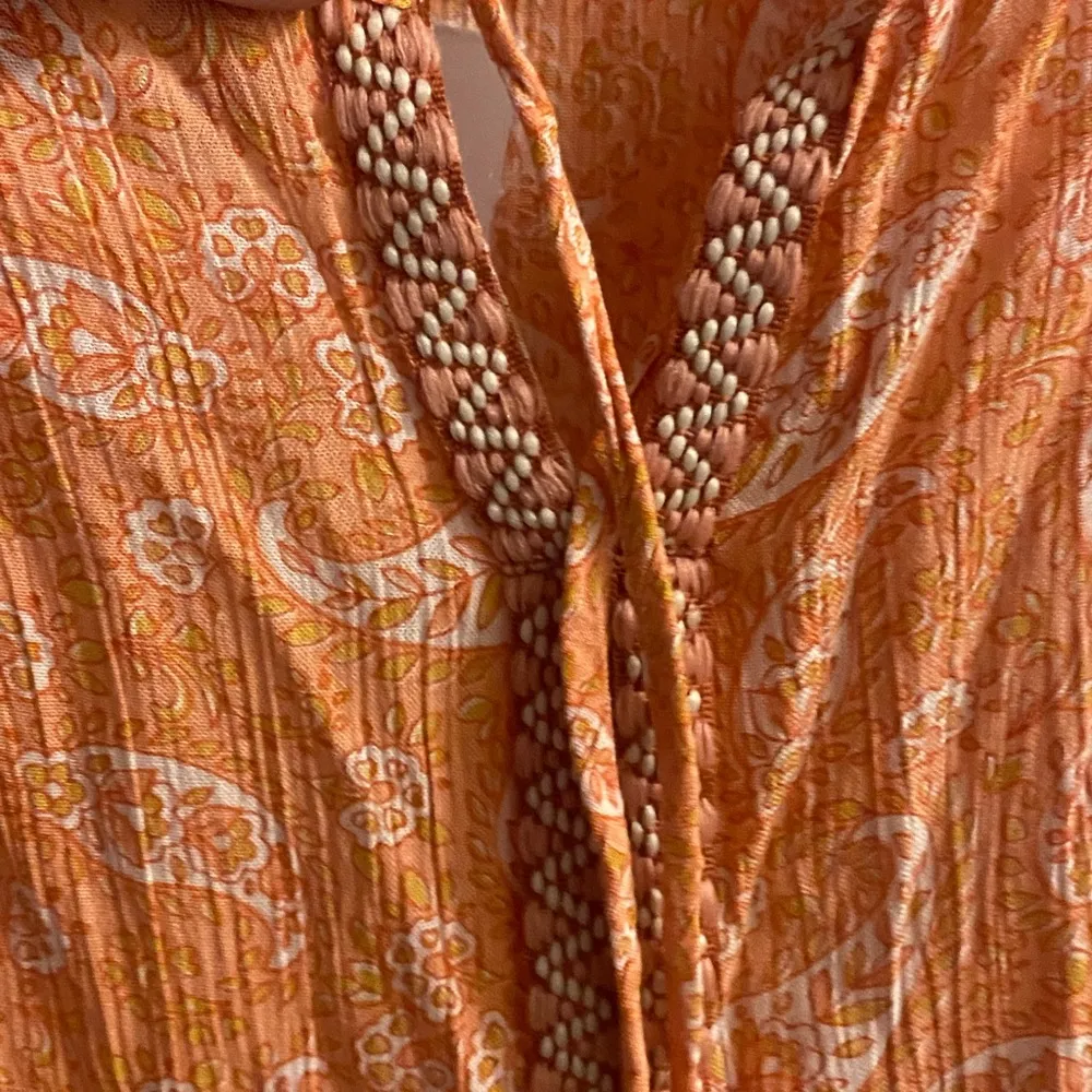 Patrons Of Peace Womens Tank Top XS Oversized Orange Boho Paisley Print  NWT - Image 4