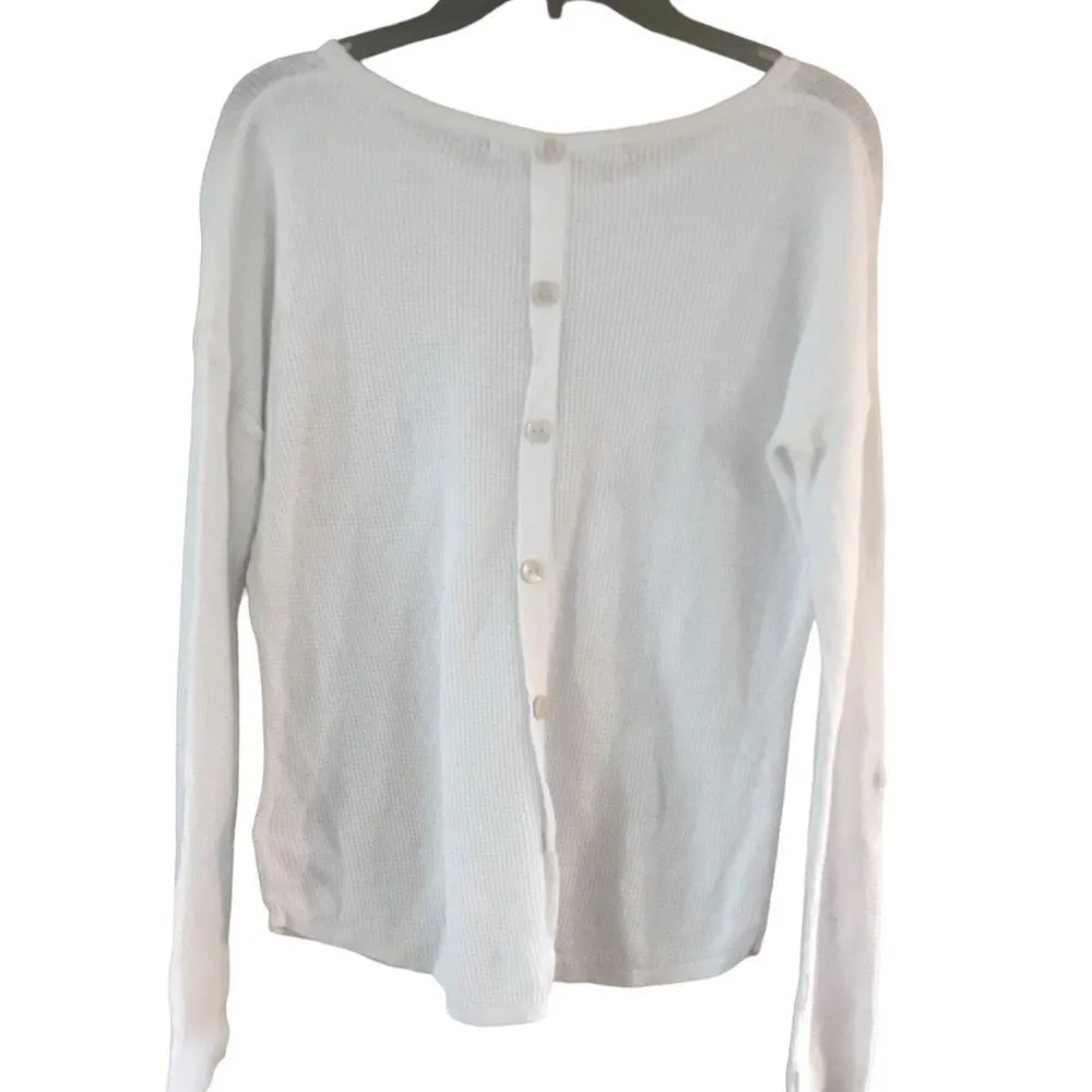 Max Studio  Linen Sweatshirt Medium - Image 3