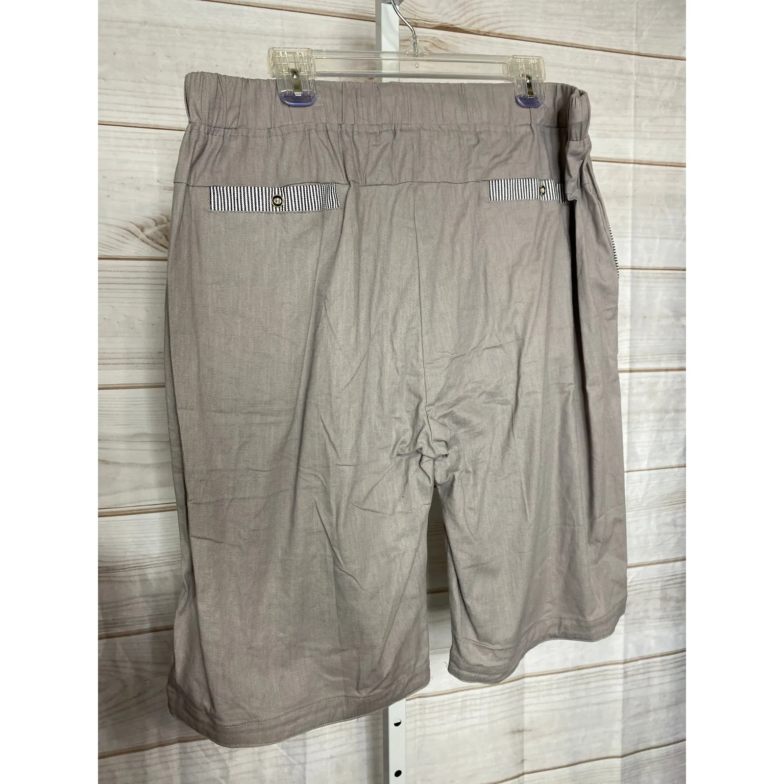 Brand New Janmid Women's Size 2XL XXL Linen Blend Gray Bermuda Shorts - Image 4