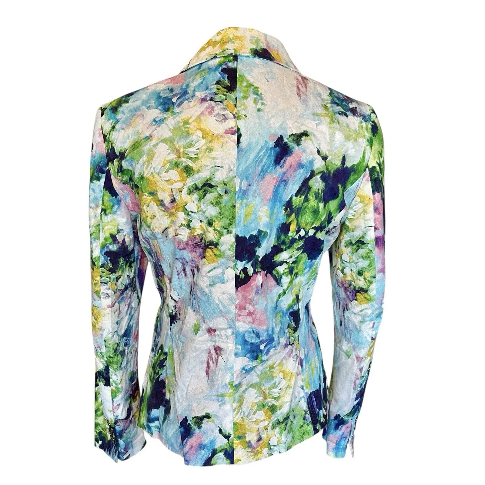 Worth NY Women's Sz 8 Jacket Blazer Retro Artsy Colorful Vibrant Spring Easter - Image 3