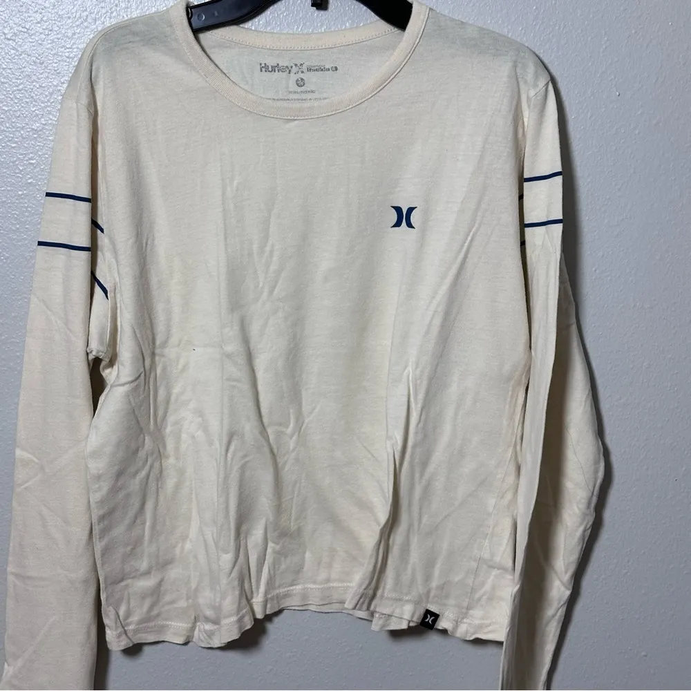 Hurley women Casual Cropped beige Long sleeve shirt size S - Image 2