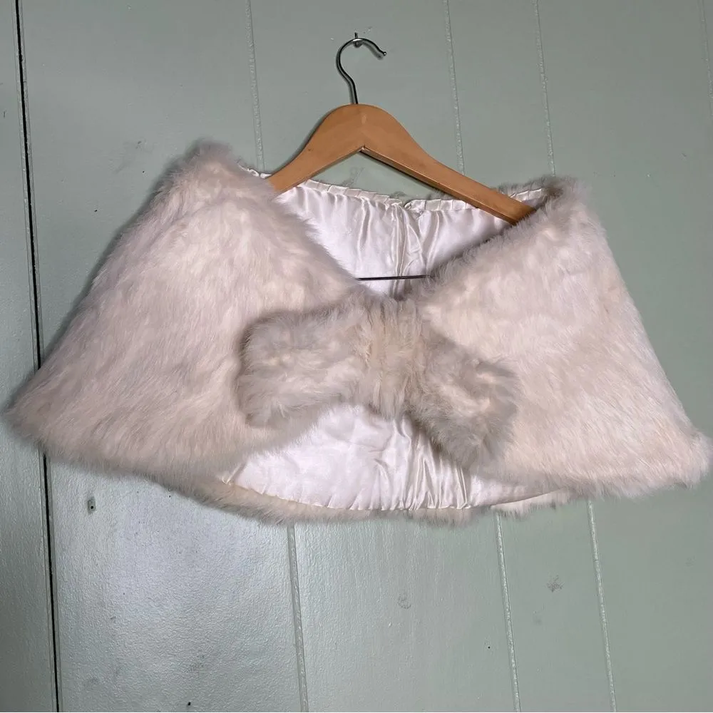 Vintage 60s Fox Fur Stole Bridal Wedding Shawl Stole Wrap Plush Real MCM Cape OS White Size undefined - Image 2