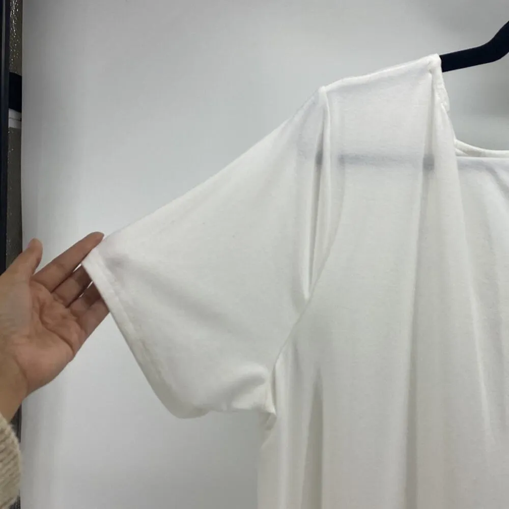 Zenana Premium caged chest white trapeze tunic top closet staple versatile - Image 6