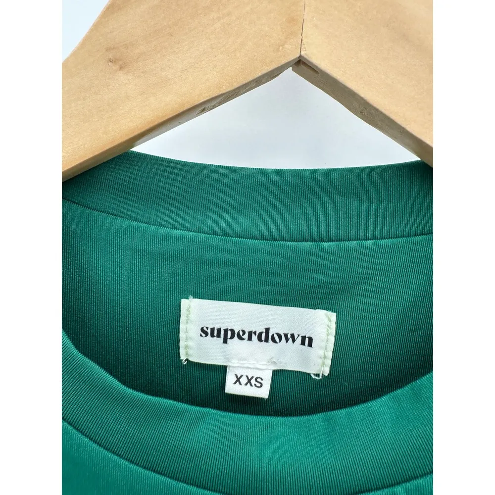 Superdown Dress Women XXS Green Cory Ruched Side Sleeveless Mini Revolve - Image 6