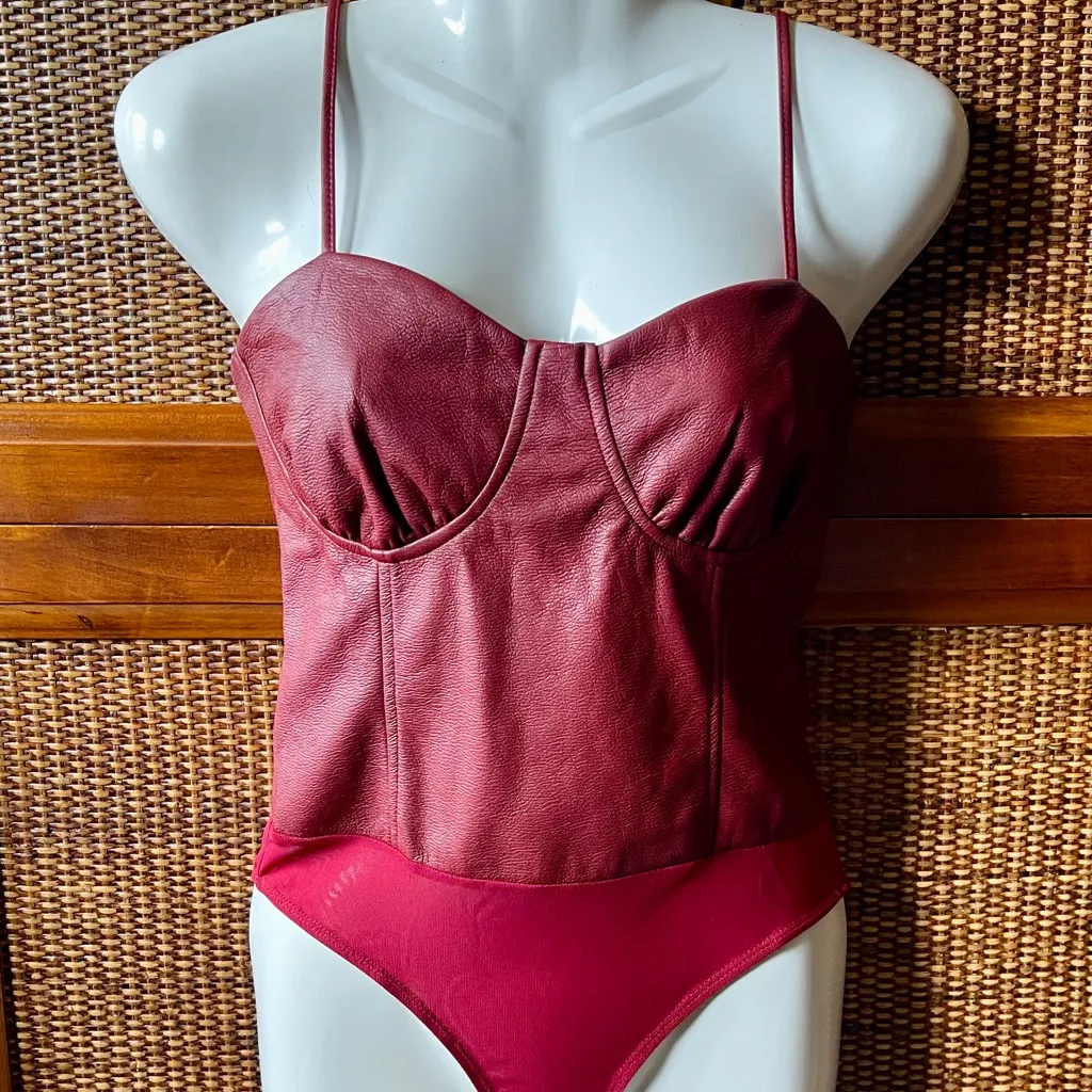 LULUS Chic Burgundy Bodysuit Red Size XS - Image 2
