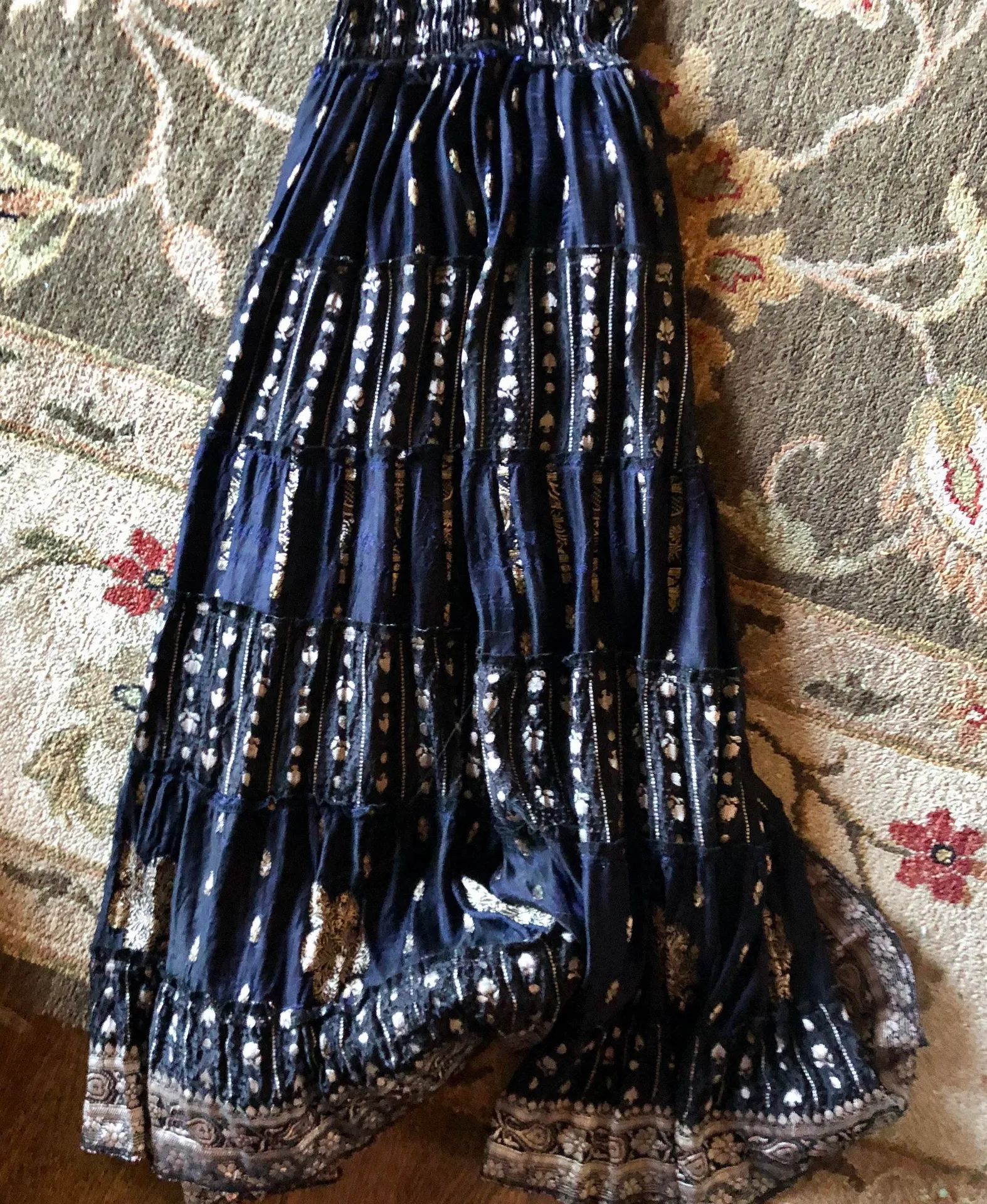 Adorable Metallic Gold Open Back Midi Dress - Image 2