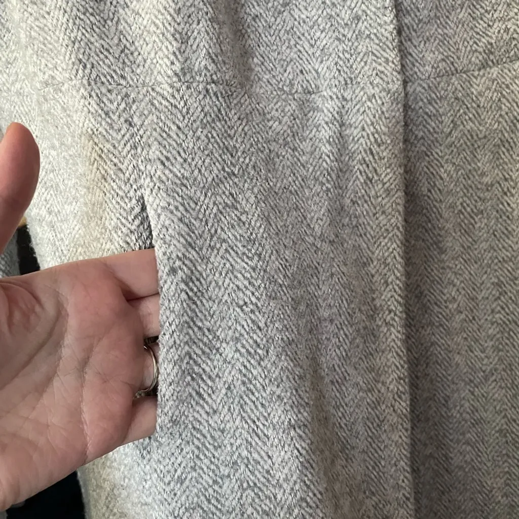 ZARA Gray Herringbone Peacoat Blazer Jacket XL Business Casual Office Coat - Image 5