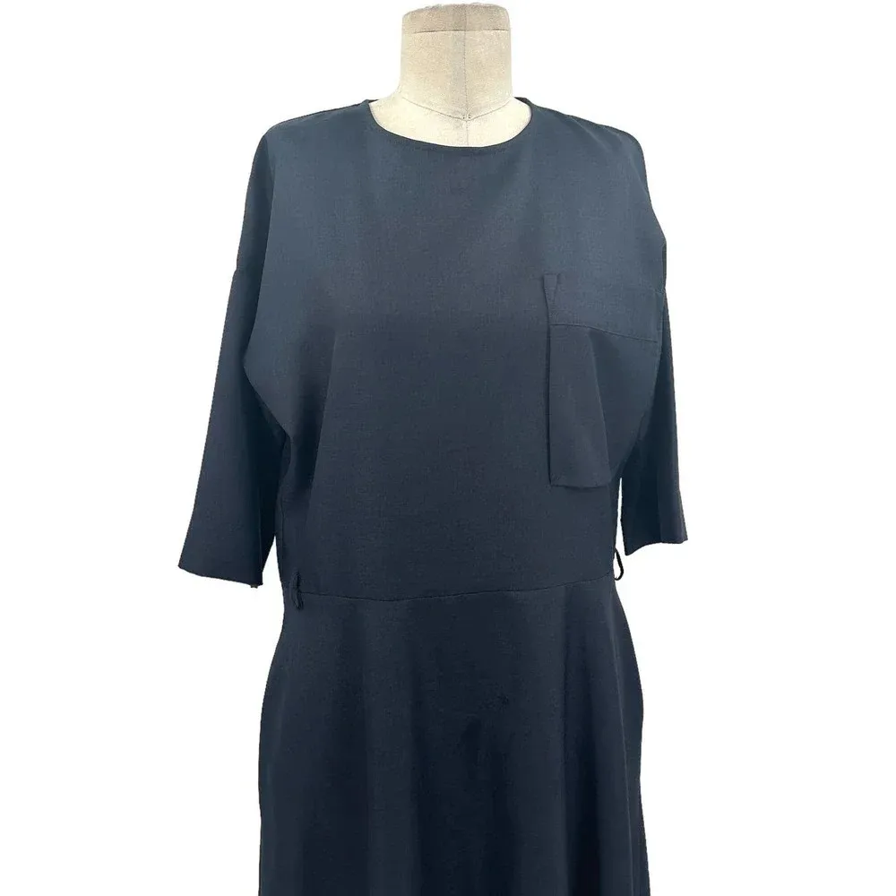 Maison Kitsuné Jade Loose Cut Dress in‎ Navy Blue Size 38 / US 6 **Flawed - Image 4
