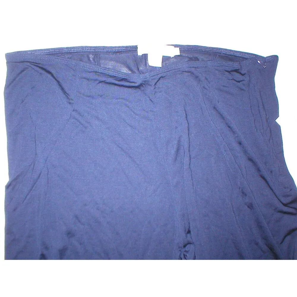 NWT New Womens M Emanuel Ungaro Comfy Lounge Pants Silk Navy Blue Designer Size M - Image 2