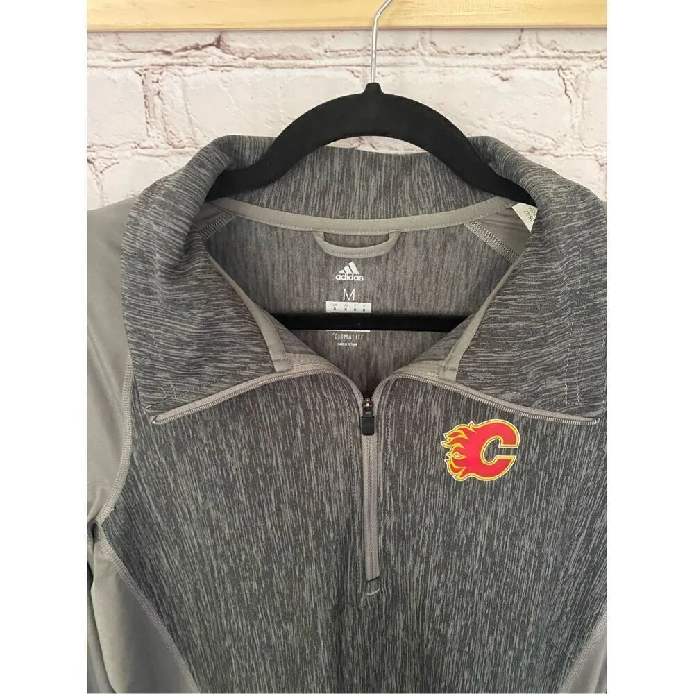 Calgary Flames Adidas quarter zip athletic shirt - Image 6
