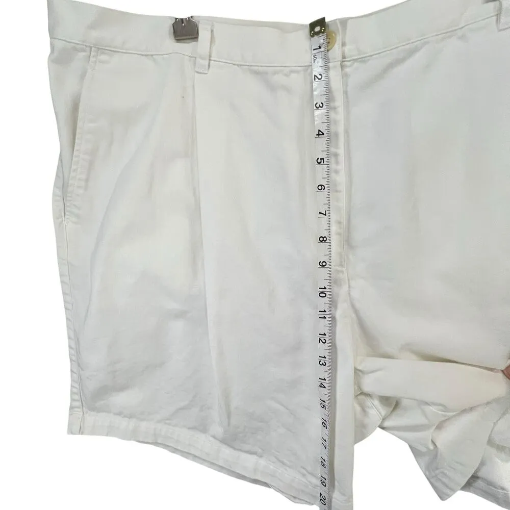 Lauren Ralph Lauren Shorts Womens 22W White Cotton Pleated High Rise Classic - Image 7