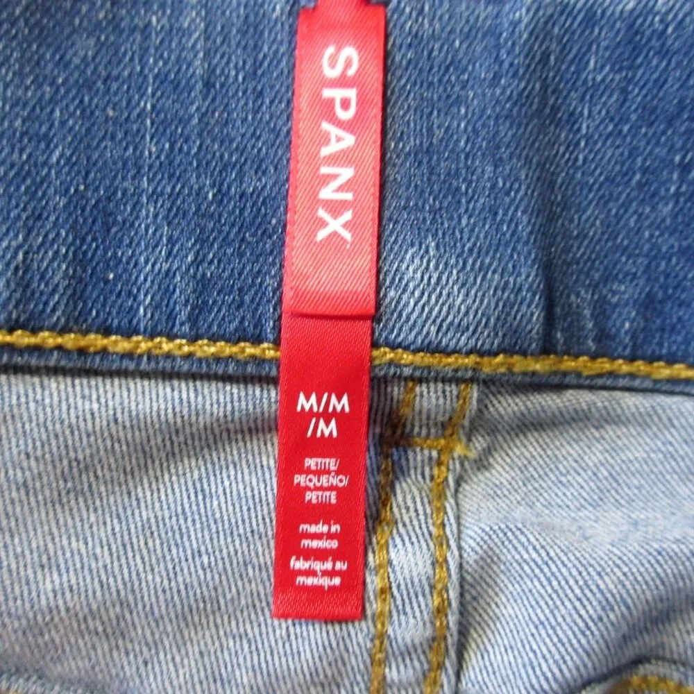 NWT SPANX 20407Q Seamed Front Wide Leg in Vintage Indigo Pull-on Jeans M Petite - Image 4
