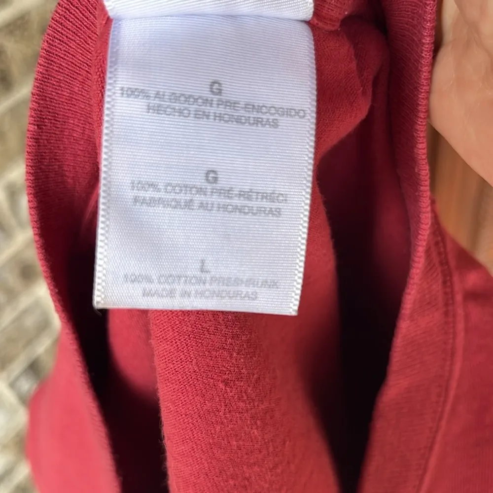 Gulf Shores Vintage Red Cotton Cropped Tee Boyfriend Womens Large - Image 10