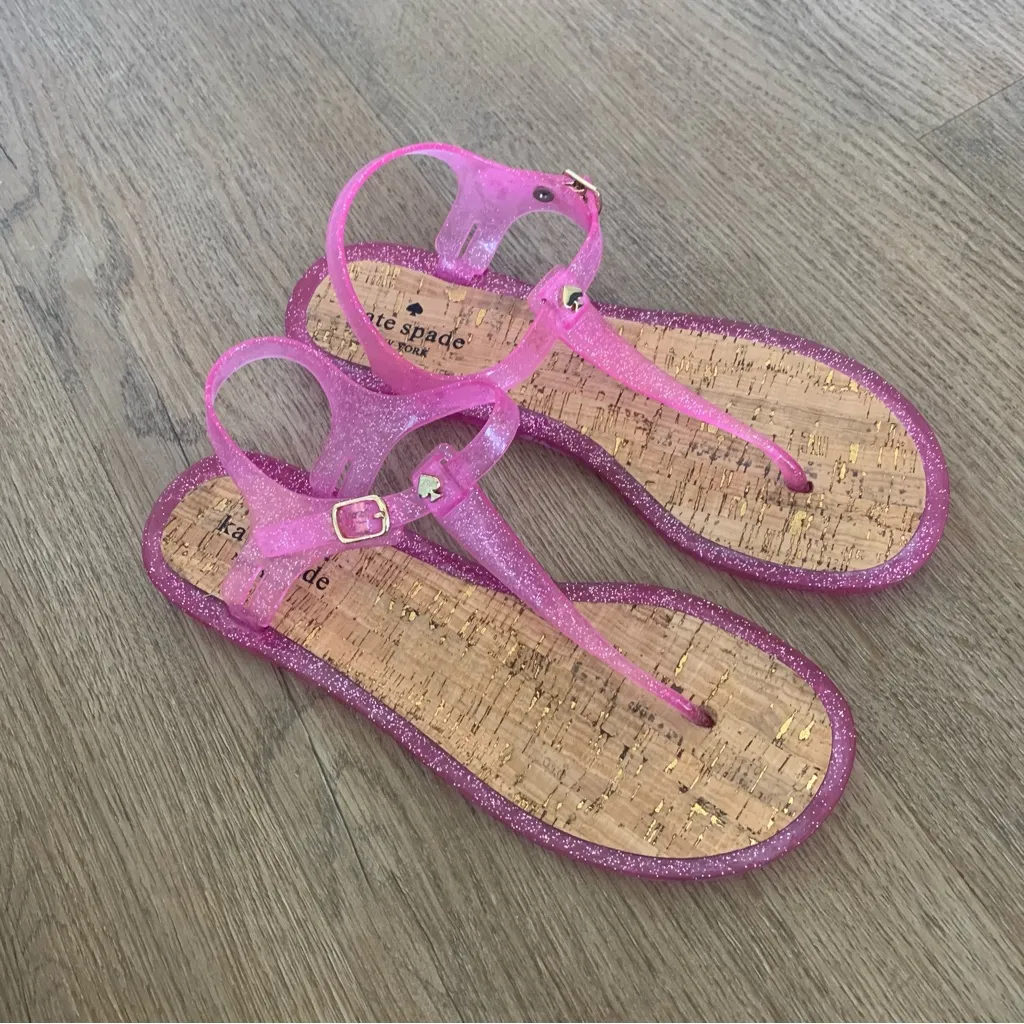 Kate Spade Pink Jelly Flat Sandals Size 10 - Image 4