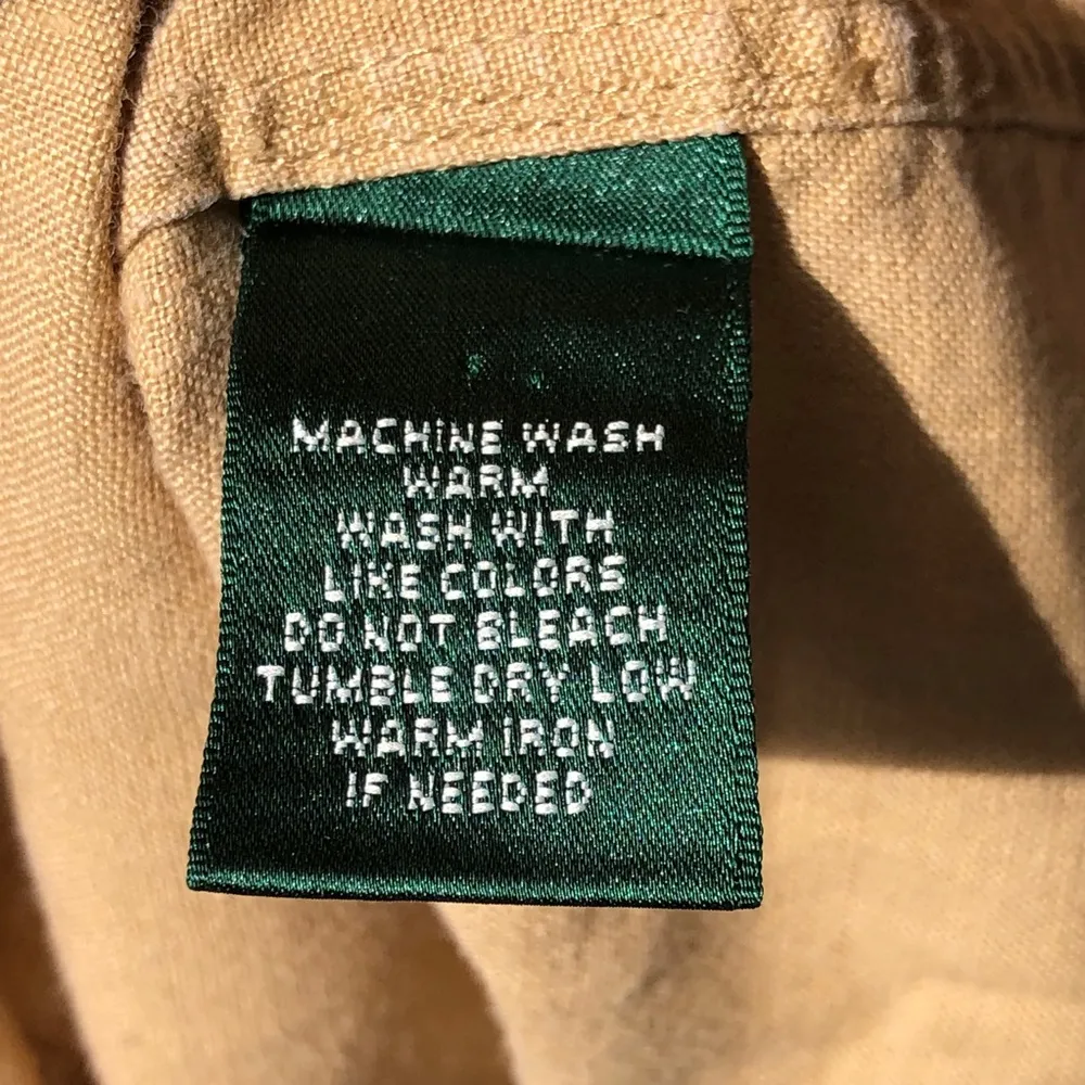 Lauren Ralph Lauren Women 100% Linen Safari Style Roll Tab Camel Khaki Shirt 1X Green Size 2X - Image 11