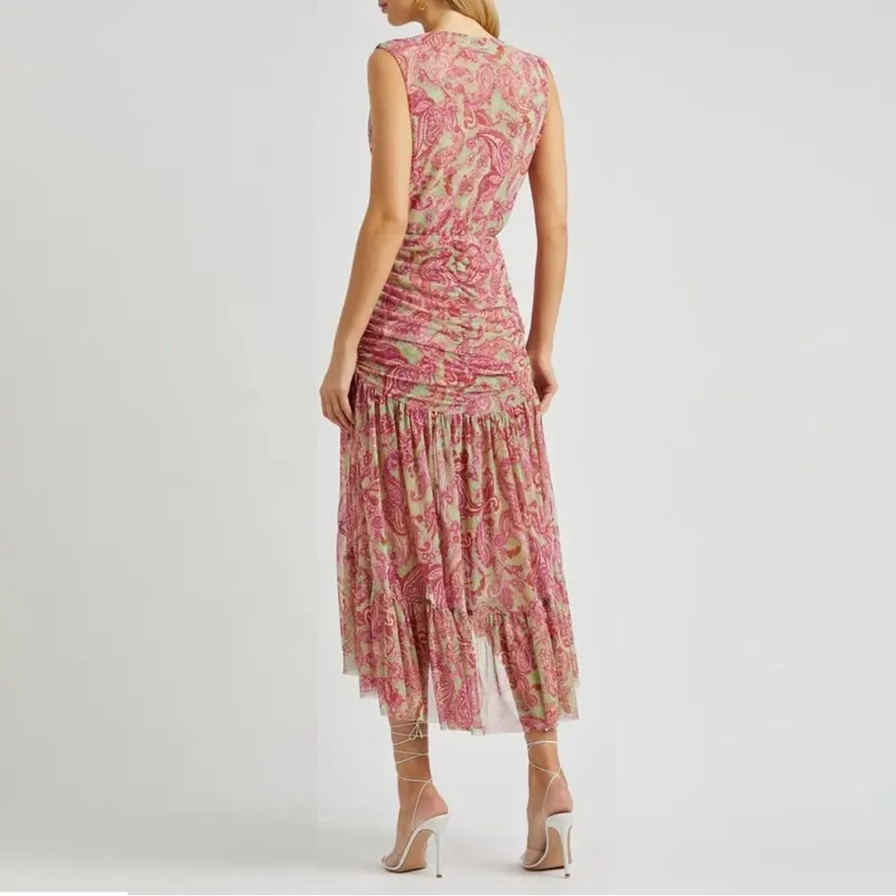 NWT Misa Los Angeles Ava Paisley Print Stretch-Tulle Midi Dress - Image 6