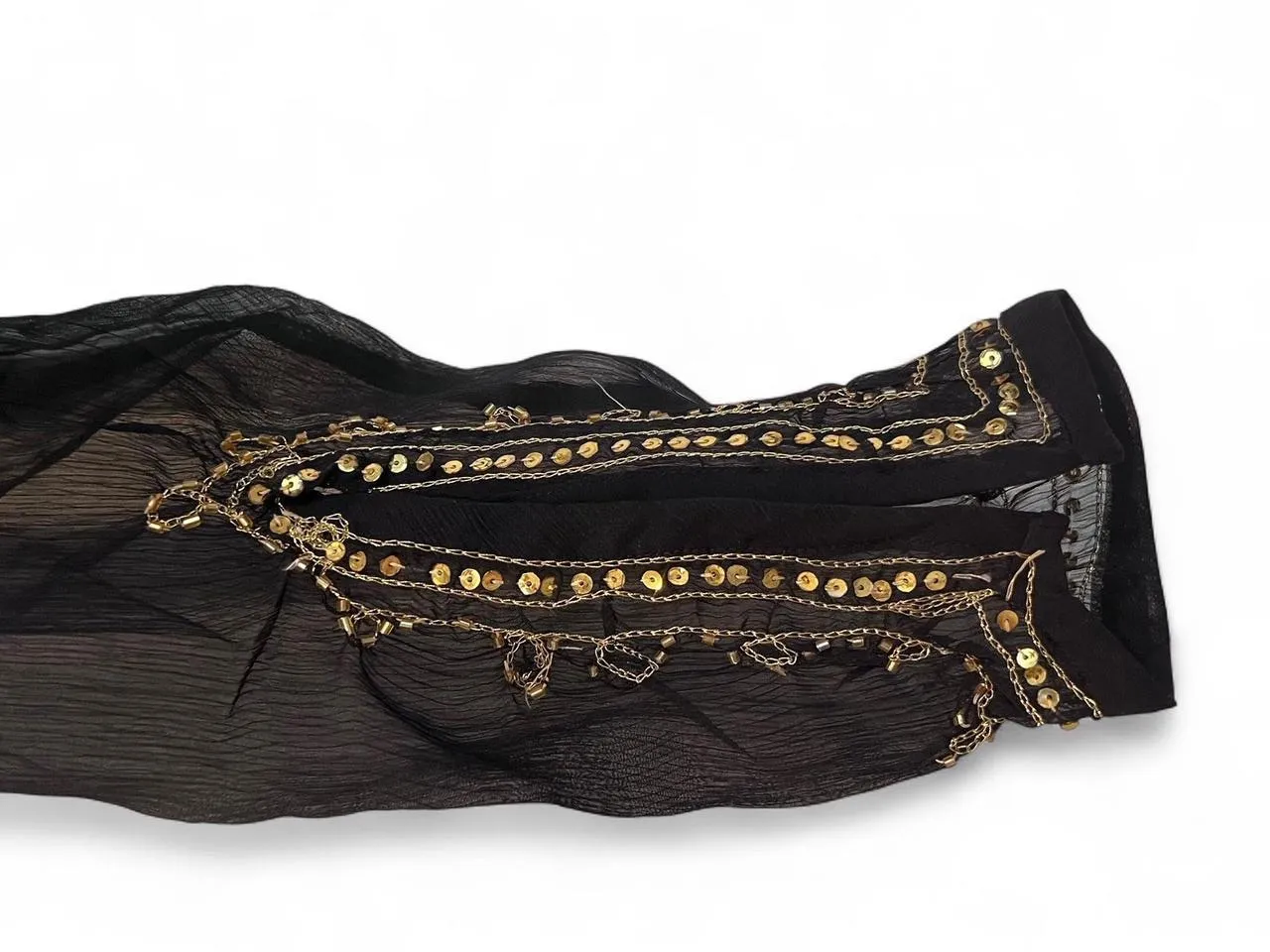 Black Silk Embroidered/Beaded Bolero Jacket Women's Size M/L Y2K Deadstock Boho Size L - Image 4