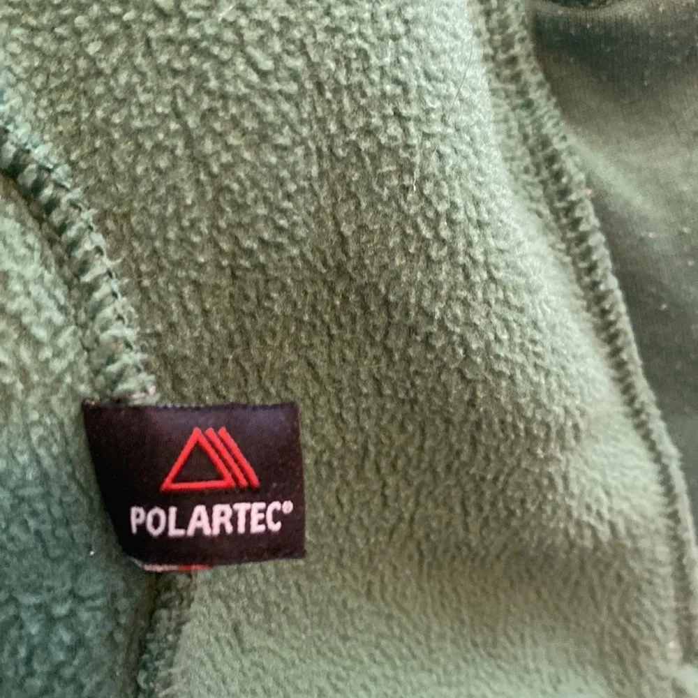 L.L. Bean Polartec Green Fleece Full Zip Jacket Medium Coat Preowned - Image 8