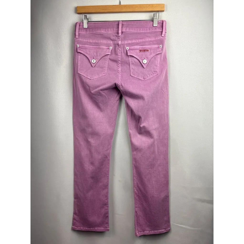Women’s Hudson Size 28 Pinky Purple Straight Leg Jeans with Logo on Front & Back - Image 4