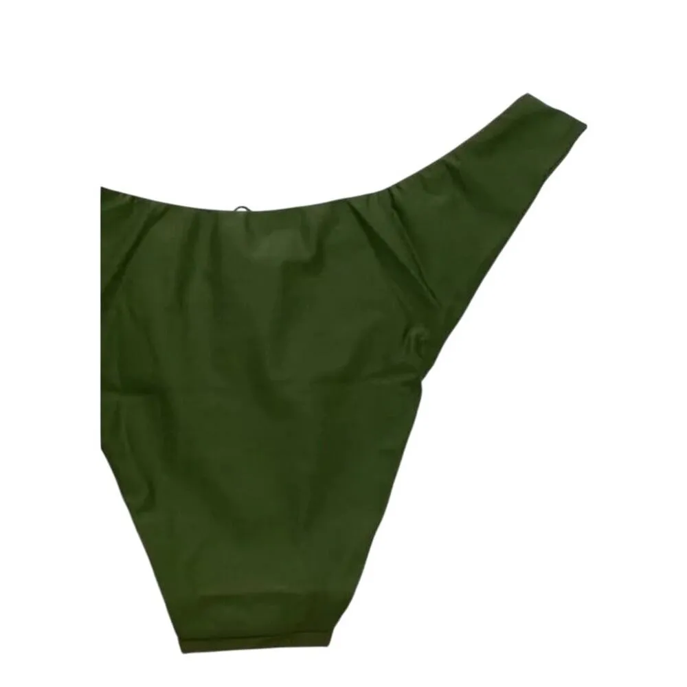 NWT J. Crew Curved Waist Cheeky High Leg Cut Bikini Swim Bottom S Safari Green - Image 6