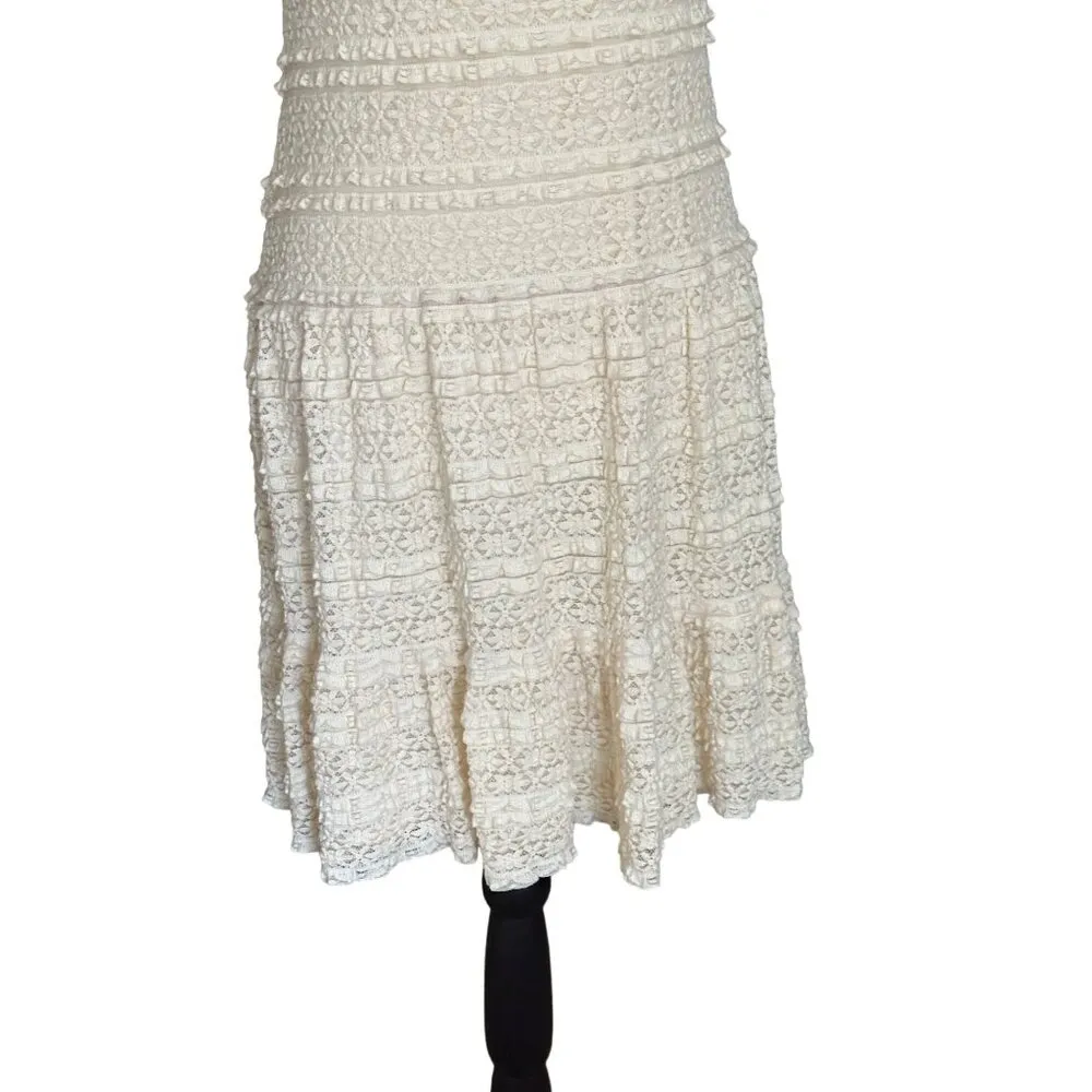 Max Studio Sophie FelicIe Textured Lace Tiered Dress M Stretchy Cottage Core - Image 4