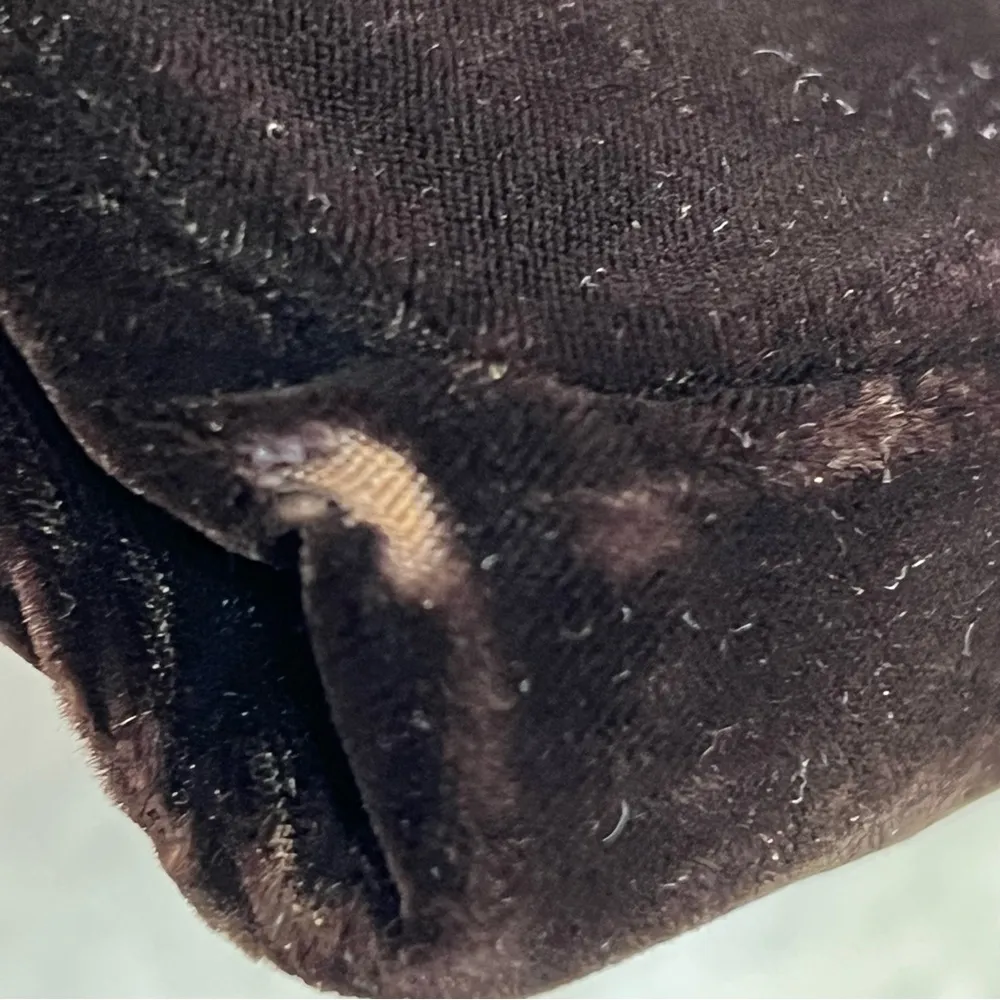 Vintage Garay clutch dark burgundy velvet velour - Image 9
