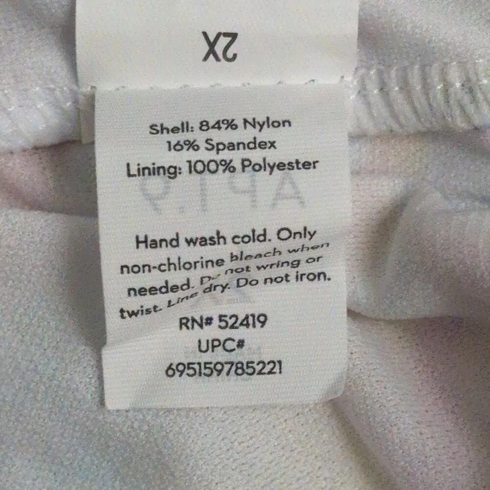 NWT Apt. 9 Batik Halter Tankini Top Multicolor Tropical Ruched Size 2X New - Image 6