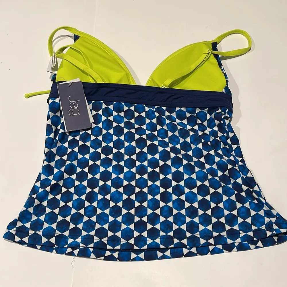 Jag small Blue and White Geometric Tankini Top NWT swim bathing suit - Image 3