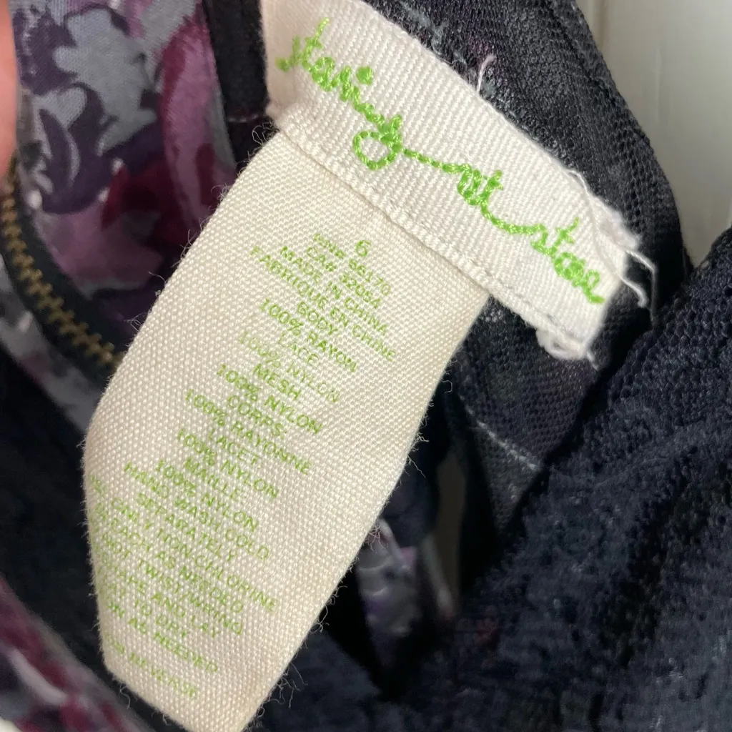 Urban Outfitters Staring at Stars Floral Cutout Mini Dress Size 6 Dark Romantic - Image 9