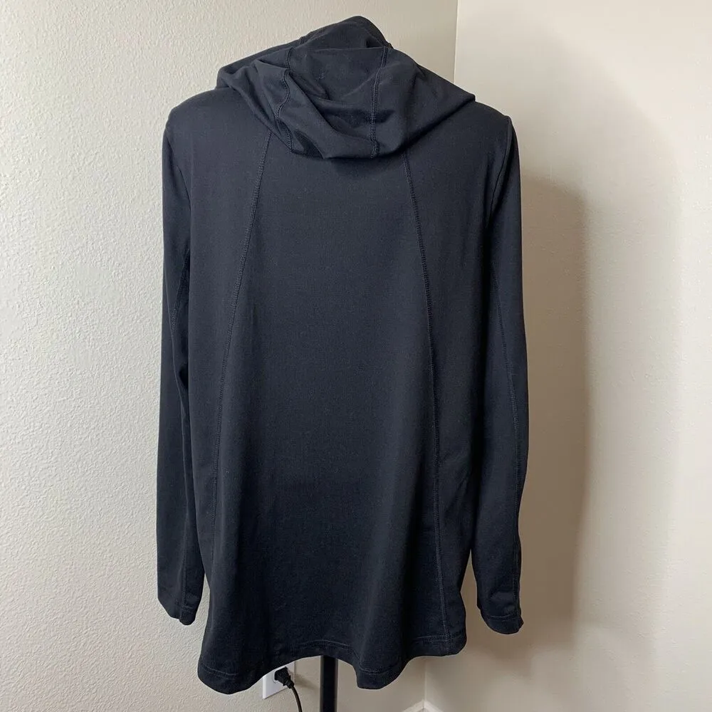 Pure Jill Fit Full Zip Black Hood Womens Sz Medium Coat Athletic Jacket Pockets - Image 4