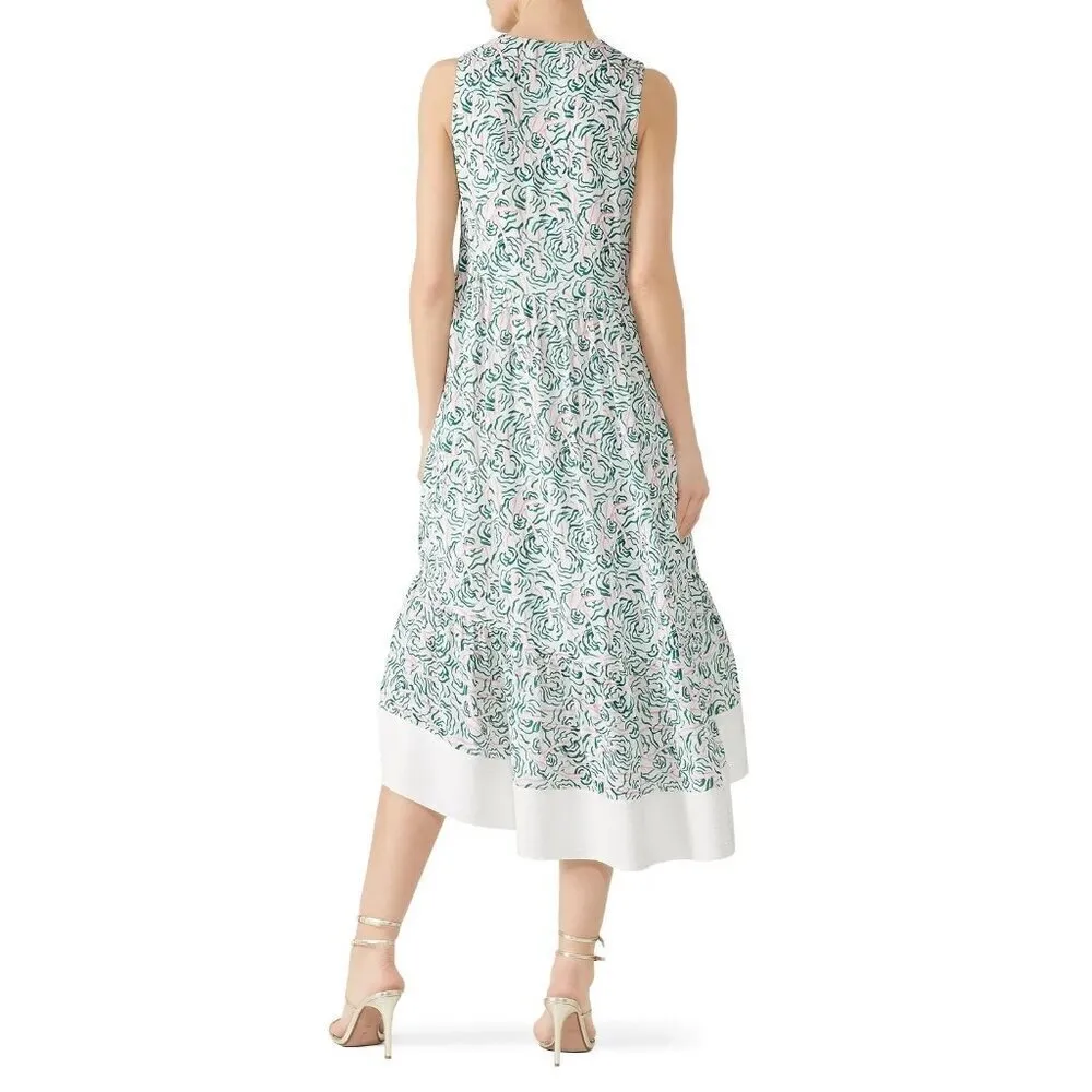 3.1 Phillip Lim Stitched Hem High Low Dress in Green 0 Womens midi - Image 12