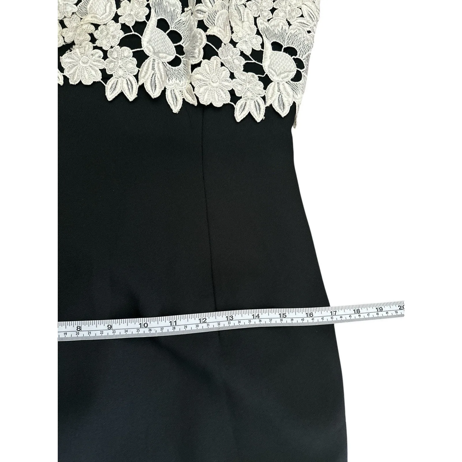 Vintage Y2K Patricia Rhodes Dress Black with White Lace Size 4 Vintages - Image 9