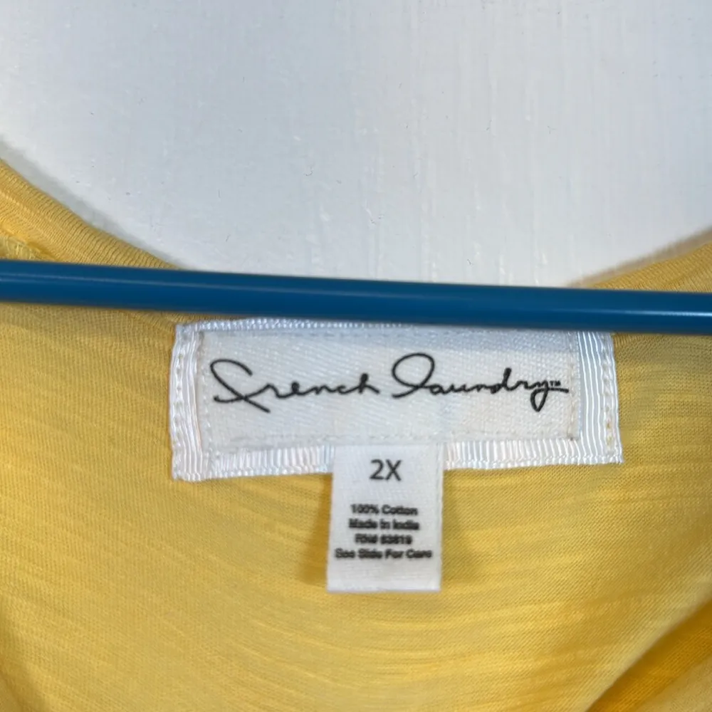 French Laundry Spring Summer Yellow Blouse Size 2X EUC #2931 - Image 4