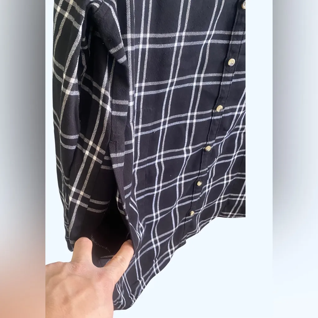 Jachs Girlfriend Women's Super Soft Feel Flannel Shirt 2XL, Black & White,Pocket - Image 3