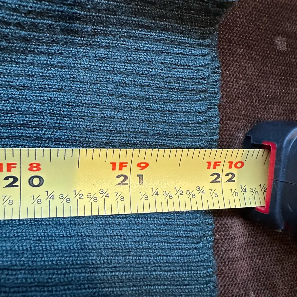 INC Evergreen V Neck Crossover Fitted Ribbed Subtle Pull Over Sweater Sz M Green Size M - Image 12