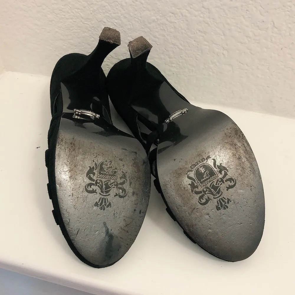 Fergie Black Suede Strappy Mary Jane Pumps Size 10M - Image 9